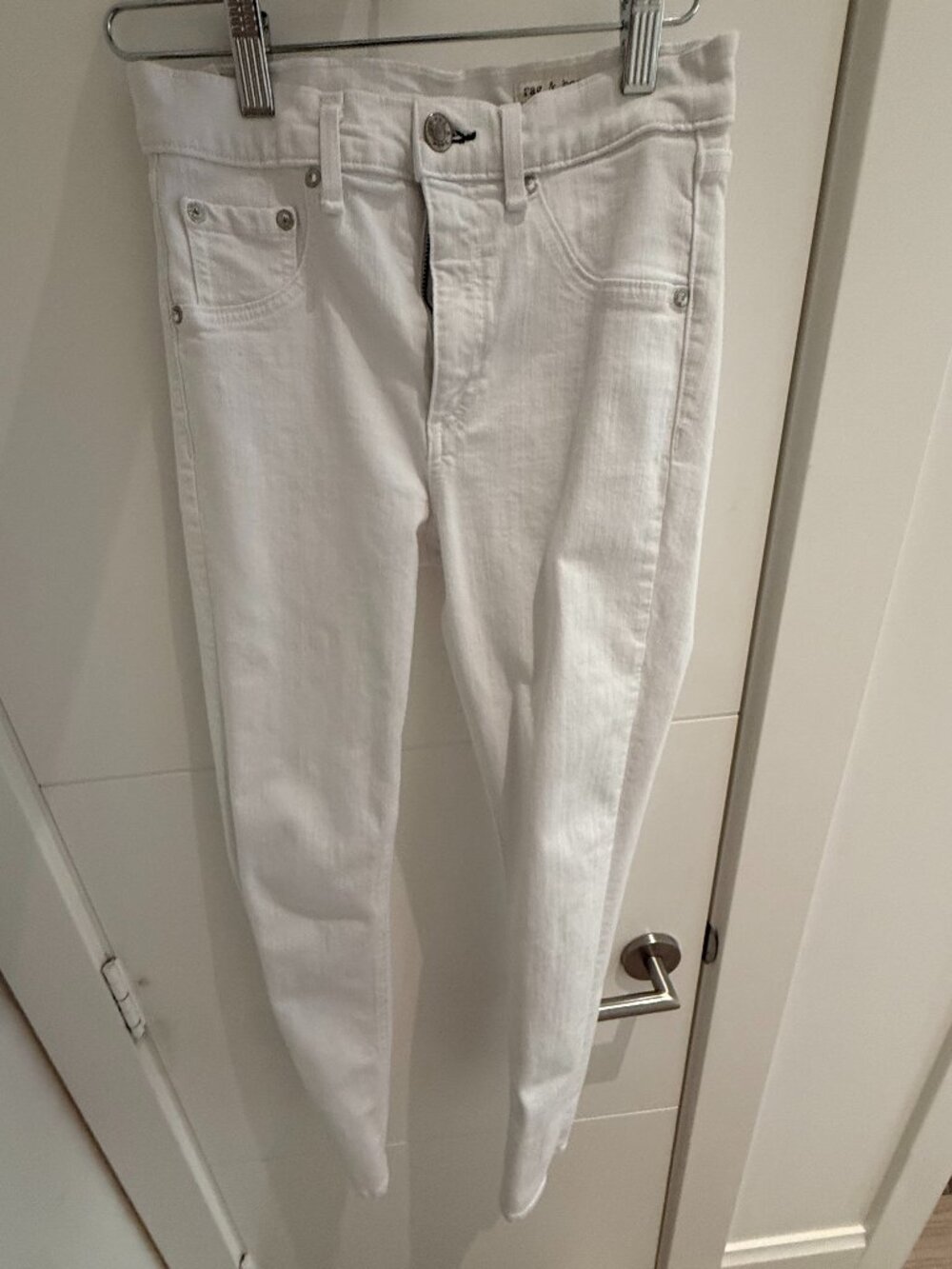 Rag & Bone White High Rise Ankle Skinny Jeans